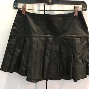 Abercrombie Kids Pleated Black Pleather Skirt